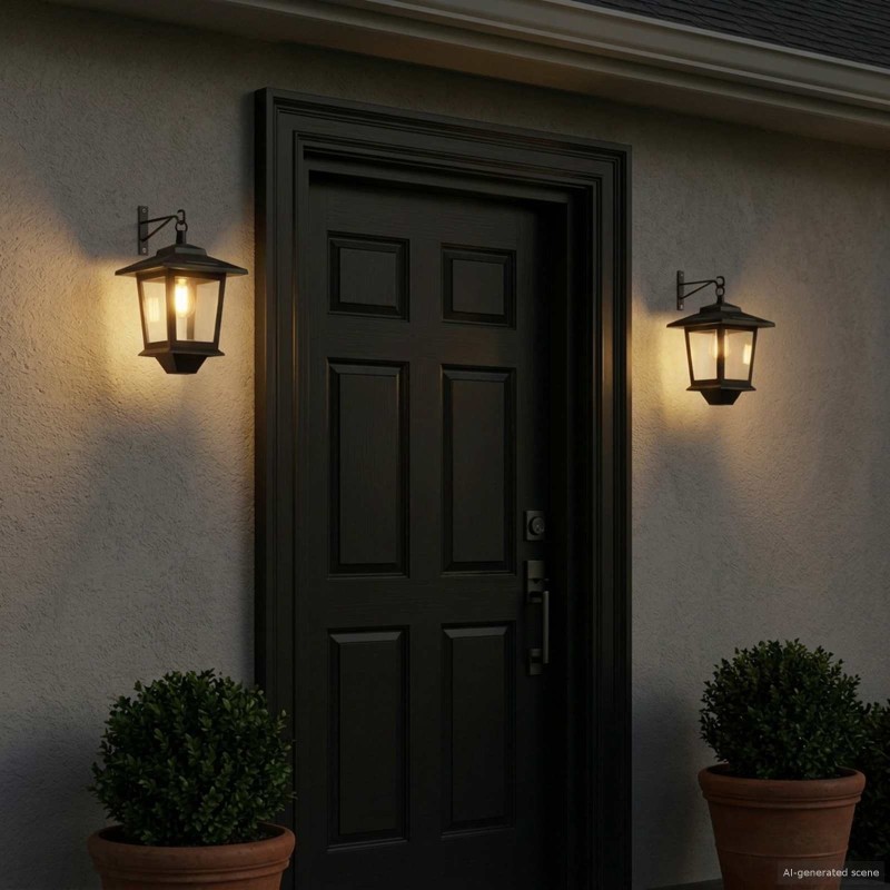 Lampe Murale 2 pc Noir 19 x 14 x 25 cm Acier inoxydable et ABS 639824639824