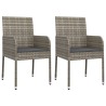 Ensemble à manger de jardin et coussins 7 pcs gris rotin 639826639826