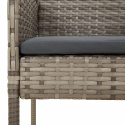 Ensemble à manger de jardin et coussins 7 pcs gris rotin 639826639826