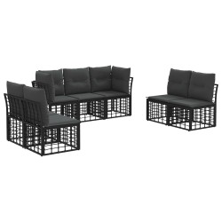 Ensemble de canapés d'extérieur Noir Polyester 639830639830