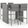 Ensemble de bar de jardin 5 pcs avec coussins gris poly rotin 639832639832