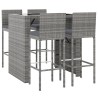 Ensemble de bar de jardin 5 pcs avec coussins gris poly rotin 639832639832