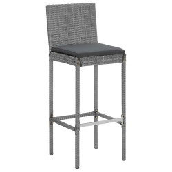Ensemble de bar de jardin 5 pcs avec coussins gris poly rotin 639832639832