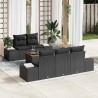Ensemble de canapé de jardin avec stockage 6 pcs Noir polyrotin 639833639833