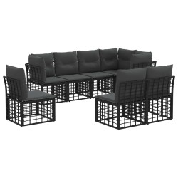 Ensemble de canapés d'extérieur Noir Polyester 639837639837