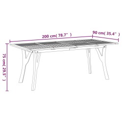 Table de jardin 200x90x75 cm Bois d'acacia solide 639839639839
