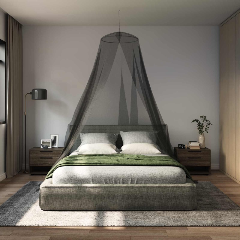 Ciel de lit anti-moustiques 156 mesh Noir ⌀56 x 220 cm 639844639844
