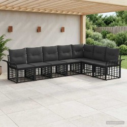 Ensemble de canapés d'extérieur 7 pcs Noir et Gris foncé 639846639846