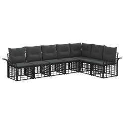 Ensemble de canapés d'extérieur 7 pcs Noir et Gris foncé 639846639846