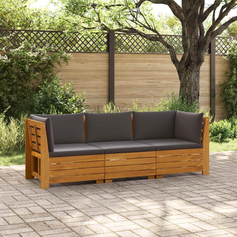 Ensemble de canapés d'extérieur avec coussin 3 Pièce Marron 639848639848