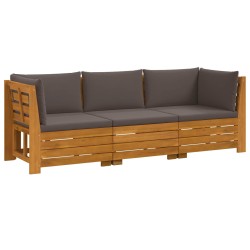 Ensemble de canapés d'extérieur avec coussin 3 Pièce Marron 639848639848