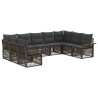 Ensemble de canapé de jardin 9 pcs Gris polyrotin 639852639852