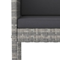 Ensemble de bar de jardin 5 pcs avec coussins gris poly rotin 639854639854