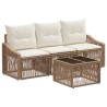 Ensemble de canapé de jardin 4 pcs Beige polyrotin 639858639858