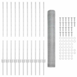 Clôture hexagonale avec poteau 25 x 1 m Acier galvanisé Argenté 639859639859