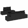 Ensemble de canapé de jardin avec coussin 6 pcs Noir polyrotin 639864639864