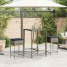 Tabourets de bar de jardin avec coussins lot de 2 gris résine tressée 639867639867
