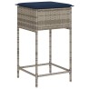 Tabourets de bar de jardin avec coussins lot de 2 gris résine tressée 639867639867