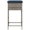 Tabourets de bar de jardin avec coussins lot de 2 gris résine tressée 639867639867