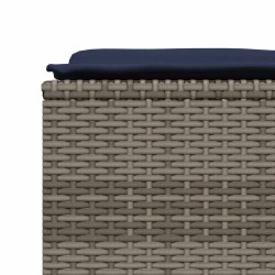 Tabourets de jardin avec coussins lot de 4 gris résine tressée 639868639868