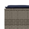 Tabourets de jardin avec coussins lot de 4 gris résine tressée 639868639868