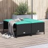 Tabourets de jardin avec coussins lot de 4 noir résine tressée 639869639869
