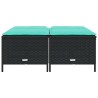 Tabourets de jardin avec coussins lot de 4 noir résine tressée 639869639869