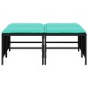 Tabourets de jardin avec coussins lot de 4 noir résine tressée 639869639869
