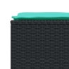 Tabourets de jardin avec coussins lot de 4 noir résine tressée 639869639869