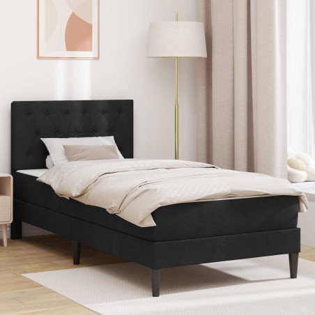 Cadre de lit avec matelas Noir 90 x 190 cm Velours 639873639873