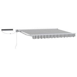 Auvent rétractable électrique Anthracite et blanc 3 x 2,5 m 639880639880