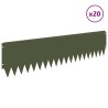 Bordure de Pelouse 20 pcs 103 x 25 cm Acier Vert olive 639890639890