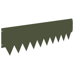 Bordure de Pelouse 20 pcs 103 x 30 cm métal Vert olive 639893639893