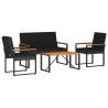 Ensemble de meubles d'extérieur 4 pcs Noir polyrotin 639897639897