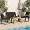 Ensemble de meubles d'extérieur 4 pcs Noir polyrotin 639897639897
