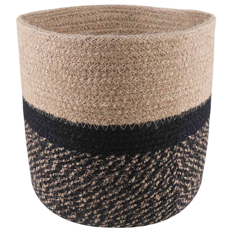 Ensemble de Pots à Plantes 2 pcs Naturel et noir Ø 21 x 21 cm 639900639900
