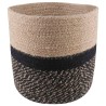 Ensemble de Pots à Plantes 2 pcs Naturel et noir Ø 21 x 21 cm 639900639900