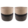 Ensemble de Pots à Plantes 2 pcs Naturel et noir Ø 21 x 21 cm 639900639900