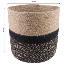 Ensemble de Pots à Plantes 2 pcs Naturel et noir Ø 21 x 21 cm 639900639900