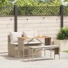 Ensemble de salle à manger de jardin 3 pcs avec coussins beige résine tressée 639903639903