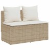 Ensemble de salle à manger de jardin 3 pcs avec coussins beige résine tressée 639903639903