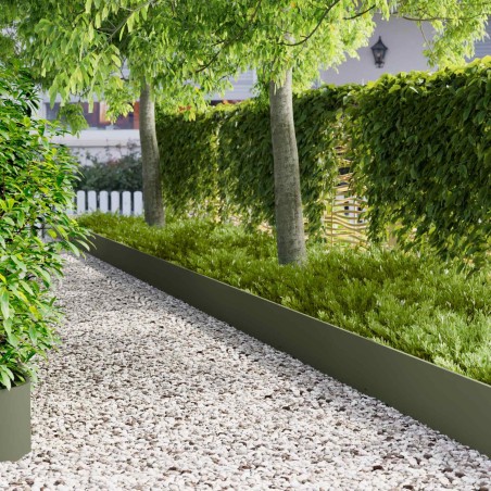 Bordure de Pelouse 20 pcs 103 x 30 cm Acier Vert olive 639905639905