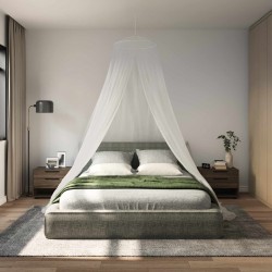 Ciel de lit anti-moustiques 3 pcs 156 mesh Blanc ⌀56 x 220 cm 639909639909