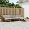 Ensemble de canapés d'extérieur 5 pcs Naturel et gris clair 639911639911