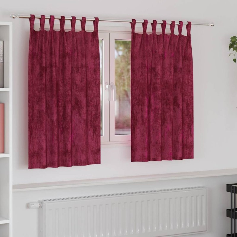 Rideaux en velours 2 pcs Bordeaux 140 x 140 cm Velours 639922639922