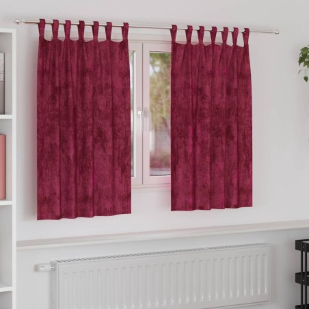 Rideaux en velours 2 pcs Bordeaux 140 x 140 cm Velours 639922639922