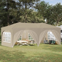 Tente de fête pop-up 575 x 288 x 245 cm Crème Tissu Oxford 639923639923