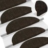 Tapis d'escalier auto-adhésifs 10 pièces 56 x 17 x 3 cm Marron foncé Demi-rond 639943639943