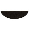 Tapis d'escalier auto-adhésifs 10 pièces 56 x 17 x 3 cm Marron foncé Demi-rond 639943639943