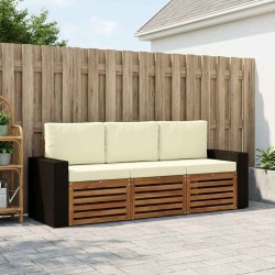 Ensembles de canapés avec coussin 3 pcs Bois d'Acacia Massif 639945639945